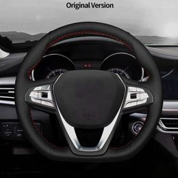 Steering Wheel Covers Black Red Thread Leather For Changan CS35 CS55 CS75 Plus Car Cover Interior Steer Protection Sleeve