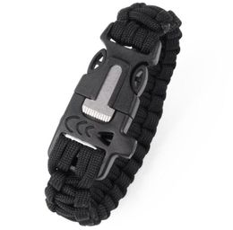 Outdoor 5 in 1 Multi Functional Tactical Survival Paracord Bracelet Tactical men army sports parachute cord bracelets with whistle
