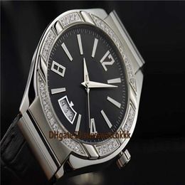 2019 Top Wristwatches Swiss 9015 Automatic Sapphire Crystal CNC carving Case Italy calfskin strap Diamond Bezel Date Display Mens 277u