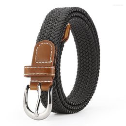 Belts Colors Male Casual Knitted Pin Buckle Men Belt Woven Canvas Elastic Braided Stretch For Women Jeans