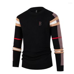 Men's Sweaters Fall Winter Design Men's Knitwear 2023 Men Classic Casual Stripe Plaid Pullovers Mens Business Brand Soft Warm