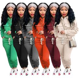 Designer Fall Winter Women Tracksuits Two Piece Sets Long Sleeve Sweatsuits Pockets Jacket Sweatpants Casual Outfits Fitness Sportswear Outdoor Jogger suits 8706