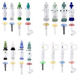 Chinafairprice Colourful Smoking Pipe Glass Water Bong About 8.34 Inches OD 32mm Tube 14mm Quartz Ceramic Metal Nails Clip Dab Rig Bubbler