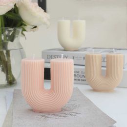 Scented New U-Shape Silicone DIY Aromatherapy Gypsum Diffuser Ornament Candle Making Tool Soap Resin Mold Home Decoration