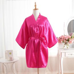 Women's Sleepwear Sexy V-Neck Kimono Robe Women Loungewear Satin Short Bathrobe Gown Half Sleeve Soft Nightgown Intimate Lingerie