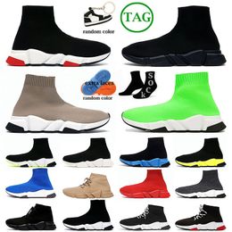 Fashion Sock Shoes Mens Womens Triple Black Graffiti Glitter Red Blue Beige Volt White Green Luxury Speed Trainer Running Sneakers Runner Outdoor