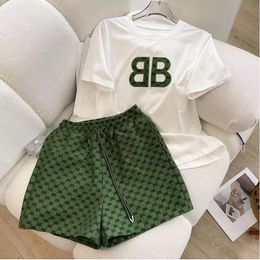 fashion Womens Tracksuits celebrity temperament short sleeve T-shirt women Summer Shorts holiday casual wear two-piece set women 2024