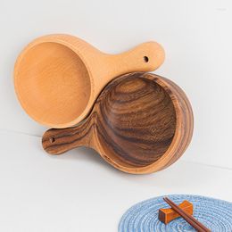 Bowls Hemu Life Natural Wood Japanese Style Kitchen Accessories Simplicity Handle Bowl Water Scoop High Temperature Resistance