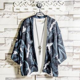 Men's Casual Shirts Men Hawaiian Shirt Chinese Style Windbreaker Men&#39;s Summer Sunscreen Thin Breathable Cloak Fairy Han Clothes