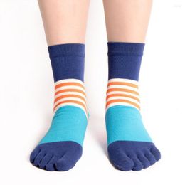 Men's Socks Fashion Stripe Five Toes Design Soft Breathable Cotton Casual Sport 2023