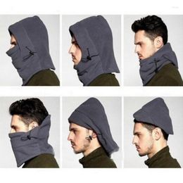 Cycling Caps Hat Beanie Ski Snow Cap Unisex Women Men Polar Fleece Hood Snood Scarf Simple All-Match Warmer Thermal 2023