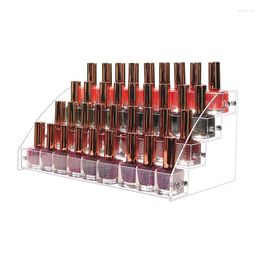 Storage Boxes 4 Tier Acrylic Nail Polish Rack Tabletop Display Stand Clear Lipstick Holder Essential Oils Shelf Makeup Organiser