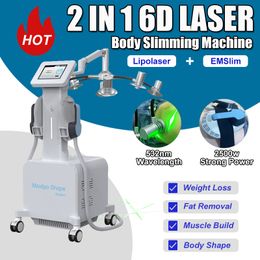 EMS Slimming Machine Muscle Building Weight Reduction Professional HIEMT 6D Lipolaser Fat Loss Skin Tighten Home Use Salon Device