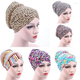 Ethnic Clothing 2023 Print Colour Rich Small Floral Turban Hat Leopard Family Pullover Sunscreen Windproof Cotton Back Bun Head