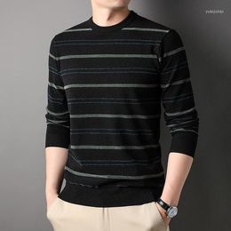Men's Sweaters Top Fashion Grade Brand Knit Pullover Korean Trendy Mens Luxury Designer Jumper Striped Sweater Casual Men Clothing