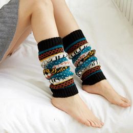 Women Socks Winter Print Knitting Keep Warm Anklets Leggings Knit Crochet Legging Knee High