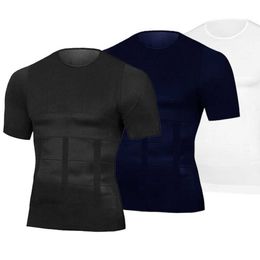 Мужские футболки для мужчин тела тонизирующее футболка для корпуса корректирующей порта