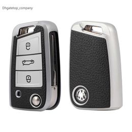 Tpu Leather Car Key Case Cover for VW Volkswagen Golf 7 MK7 Tiguan MK2 for SEAT Ateca Leon FR 2 Ibiza for Skoda Octavia A7