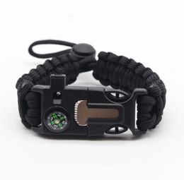 Tactical Self Defense Survival Bracelets Outdoor emergency Parachute Cord Emergency rescue bracelet kit euipment