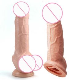 Extensions Reusable Dildo Enhancer Rubber Dick Male Cock Extender Penis Extension Sleeve Comdom for Men OZXN