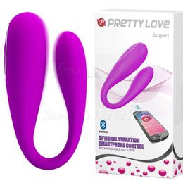 Beauty Items USB Bluetooth Connect App Control Pretty Love 12 Speeds Clitoris G Spot Vibrator We Strapon Vibrators For Woman Vibe sexy Toys.