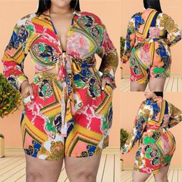 Ethnic Clothing African Clothes For Women Geometric Print Silk Female Formal Ladies Sexy Shirt Dress Fashion Long Sleeve