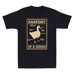 Men's T-Shirts Anatomy Of A Goose Funny Duck Graphic Gaming Gamer Vintage Men's Black T Shirt Harajuku Gothic Men Tshirt Ullzang Streetwear Top T230103