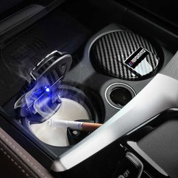 New New LED Ash Tray Vehicle Cigarette Ashtray for BMW X3 X4 X5 X6 3 5 Series Cenicero Cool Ciger Holder Car Interior Accessory179O