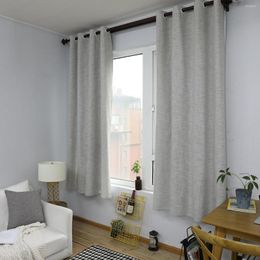 Curtain Yaapeet Cotton Linen Europe Blackout Curtains Kitchen Light Grey High Quality Living Room Solid Color Window Drapes