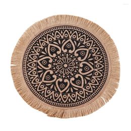Table Mats 2023 Cotton Linen Mat Bowl Retro Style Insulation Non-slip Placemat For Dining Kitchen Home Decor