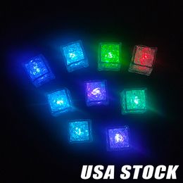 Colorful Flash Led Ice Cubes Diy Water Sensor Multi Color Changing Light Ice Cubes Christmas Led Party Xmas Decor 960PCS usalights