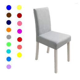Chair Covers 2pcs Solid Color Cover Spandex Stretch Elastic Slipcover Anti-Dirty Wedding Banquet El Dining Room Kitchen