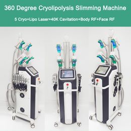 Lipolaser Body Contouring Cryolipolysis Fat Freeze Cryo Therapy Cellulite Reduce Lymph Drainage RF Skin Firming Wrinkle Removal 40K Cavitation Fat Loss Machine
