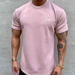 Men's T-Shirts T shirt Men Summer Gym Clothing Bodybuilding Fitness Loose Casual Lifestyle Wear T-shirt Streetwear Hip-Hop Tshirt T230103