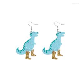 Dangle Earrings Funny Statement Dinosaur Acrylic Cute Shiny Boots For Women Girl Fashion Jewellery Christmas Gifts Wholesale