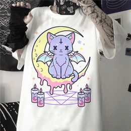 Men's T-Shirts Pastel Goth T Shirt Men Women Kawaii Cartoon Gothic Clothes Harajuku Y2k Shirt Unisex Graphic Tees Female Hip Hop T-shirt Male T230103