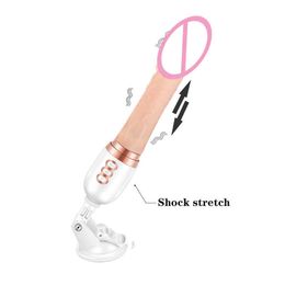 Beauty Items Penis Pump Vibrator Pussy Telescopic Mastubator Dildo For Sodomie Man Goes And Comes Mouth sexy Toys Couple Strap-On