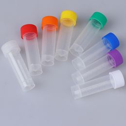 5ml Plastic Frozen Test Tubes bottle Vial Screw Seal Cap Pack Container with Silicone Gasket