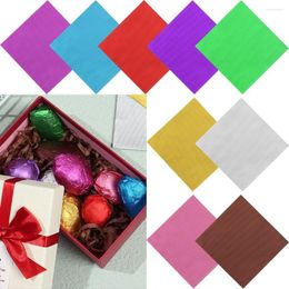 Gift Wrap 100 Pcs DIY Sewing Baking Colour Tin Food Decoration Aluminium Foil Candy Chocolate Package Paper Wrapping