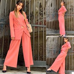 Leisure Candy Colour Women Blazer Suits Women Custom Made Loose Pants Evening Party Formal Birthday Work Wear 2 Pieces