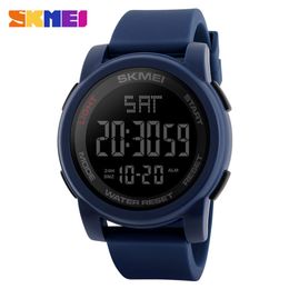 SKMEI Business Simple Watch Men PU Strap Multifunction LED Display Watches 5Bar Waterproof Digital Watch reloj hombre Shippin222F
