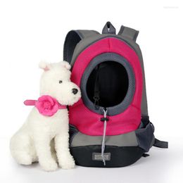 Dog Car Seat Covers Nylon Portable Travel Pet Front Bag Head Out Double Shoulder Carrier Backpack Outdoor Breathable Mesh