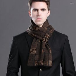 Scarves High-grade Cashmere Scarf Men's Autumn/winter Korean Version Of Everything Plaid Knitted Wool Neck