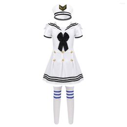 Clothing Sets Kids Costumes For Navy Sailor Uniform Halloween Cosplay Girls Party Choir School Dance Performance Dress With Stocking Hat