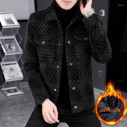 Men's Jackets 2023 Autumn Winter Wool Blends Men Classic Striped Slim Casual Business Coats Social Trench Windbreaker Chaquetas Hombre