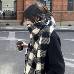 Scarves Wrap Scarf British Style Imitation Cashmere Autumn Winter Chequered Long Women Coldproof