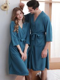 Women's Sleepwear HONGHANYUAN Men Women Spring And Autumn Thin Terry Cloth Bath Robe Towel Bathrobe Nightgown Ladies Sexy Pajamas
