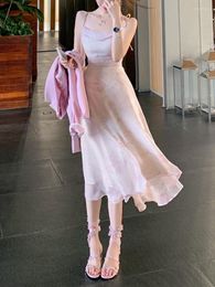 Casual Dresses Summer Floral Strap Dress Women French Style Chiffon Sweet Fairy Female Sexy Elegant Beach Backless Korean 2023