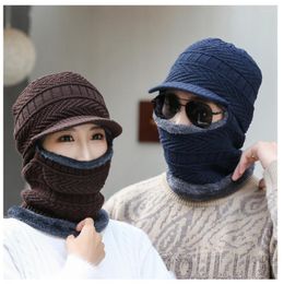 Cycling Caps Winter Warm Hat Skullies Beanies Hats Men Women Wool Scarf Balaclava Mask Gorras Bonnet Knitted Cap