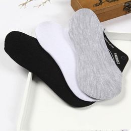 Men's Socks 1 Pairs Super Thin Casual Velvet Invisible Low Cut Cotton Boat Non-Slip Loafer Sock Slippers Mens Gift